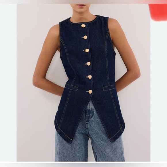 NWT Dissh OLLY Denim Vest INDIGO SZ 10 - Picture 5 of 13